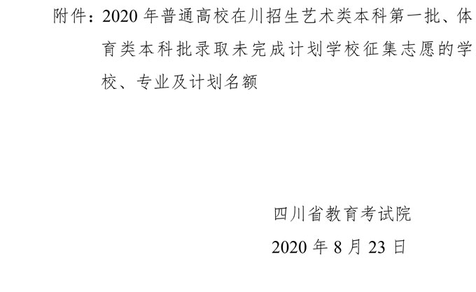 2020年山东省高校招生艺术本科第一批、体育类本科批录取未完成计划学校征集志愿的通知(图3) 2020年山东省高校招生艺术本科第一批、体育类本科批录取未完成计划学校征集志愿的通知(图3)