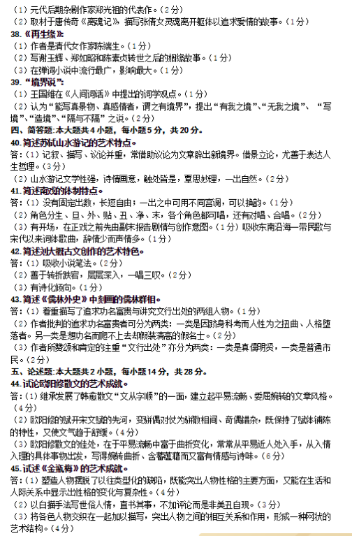 2020年10月山东自考古代文学史(二)历年真题(图3) image.png