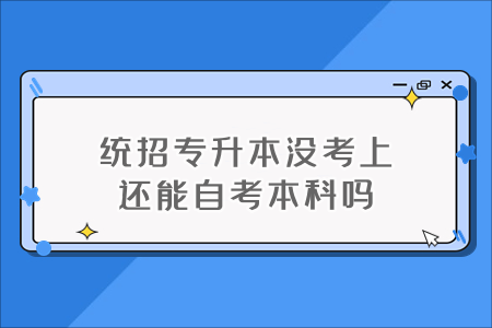 统招专升本没考上还能自考本科吗