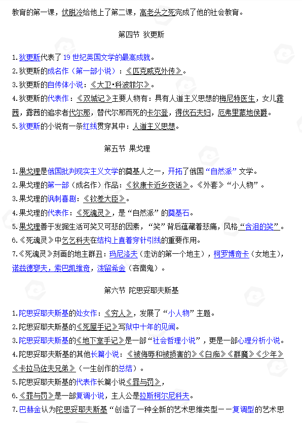 山东自考外国文学史客观题常见考点整理(二)(图4) 4.jpg