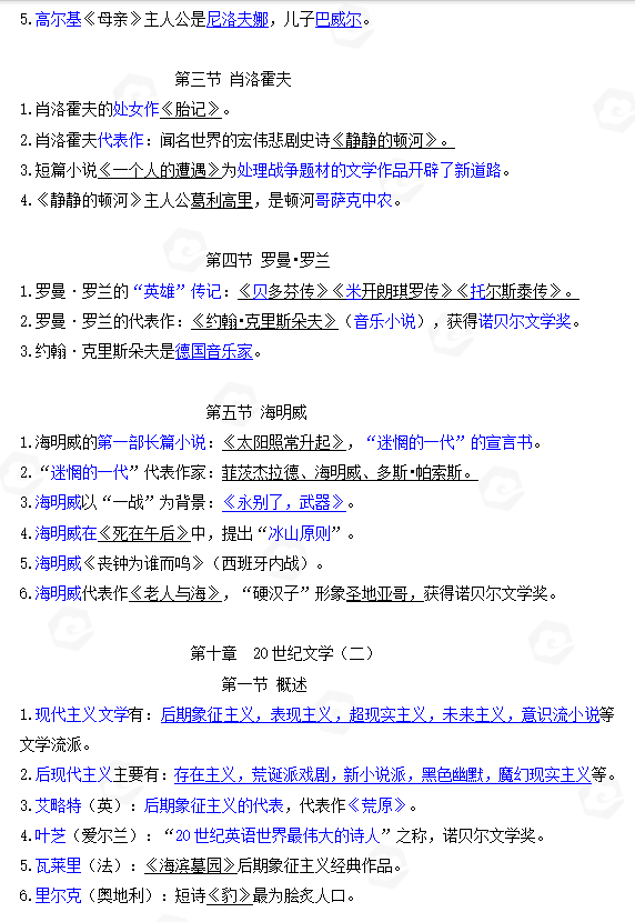 山东自考外国文学史客观题常见考点整理(三)(图2) 2.jpg