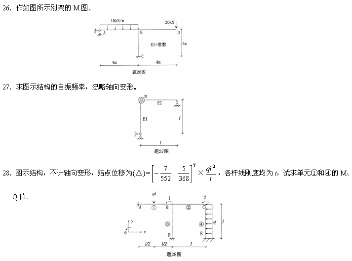 全国2007年7月高等教育自考结构力学(二)试(图9) 全国2007年7月高等教育自考结构力学(二)试(图9)