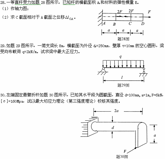 全国2009年1月高等教育自考工程力学(一)试题(图6) 全国2009年1月高等教育自考工程力学(一)试题(图6)