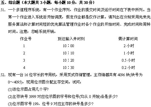 全国2010年4月高等教育自考操作系统概论试题(图1) 全国2010年4月高等教育自考操作系统概论试题(图1)