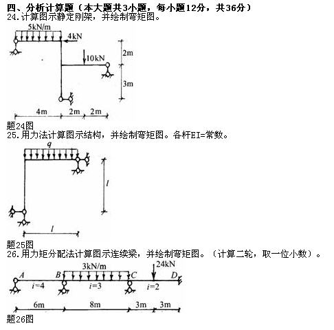 全国2010年7月高等教育自考结构力学(一)试(图3) 全国2010年7月高等教育自考结构力学(一)试(图3)