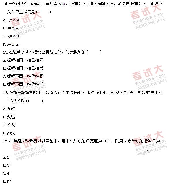 全国2010年10月高等教育自考物理(工)试题(图6) 全国2010年10月高等教育自考物理(工)试题(图6)