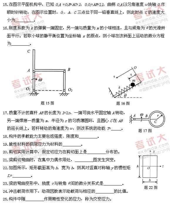 全国2010年10月高等教育自考工程力学(一)试题(图4) 全国2010年10月高等教育自考工程力学(一)试题(图4)
